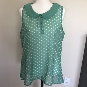 Passport Ladies polka Dot Dressy Tank Top Size XL